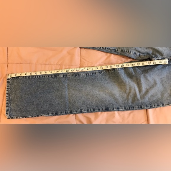 Vintage Lucky Brand Low Rise Flare Dungaree Jeans - 10 / 30 - Picture 8 of 12